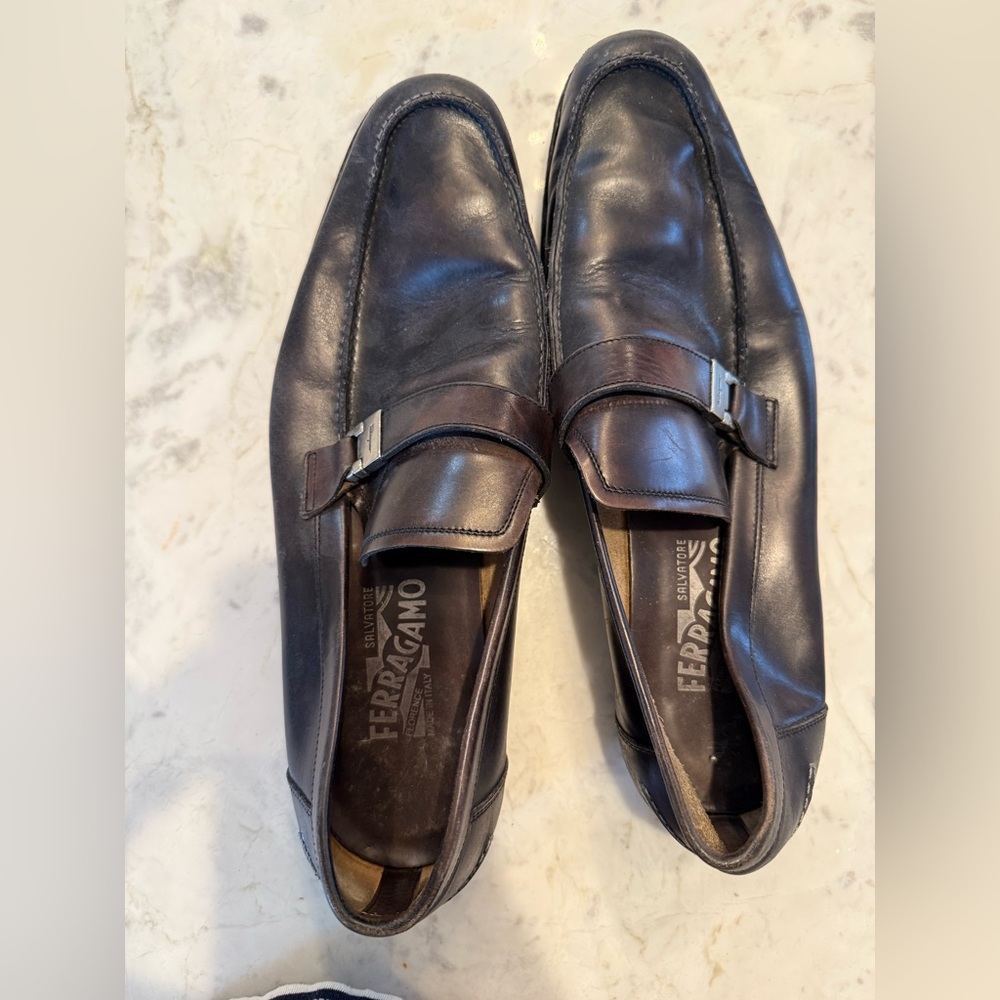 Salvatore Ferragamo Men's Dark Brown Leather Loafers